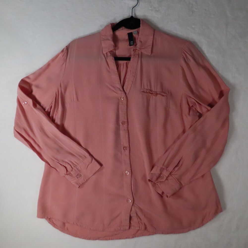 Kut from the Kloth Womens S Dusty Rose Pink Viscose Button Down Blouse Top